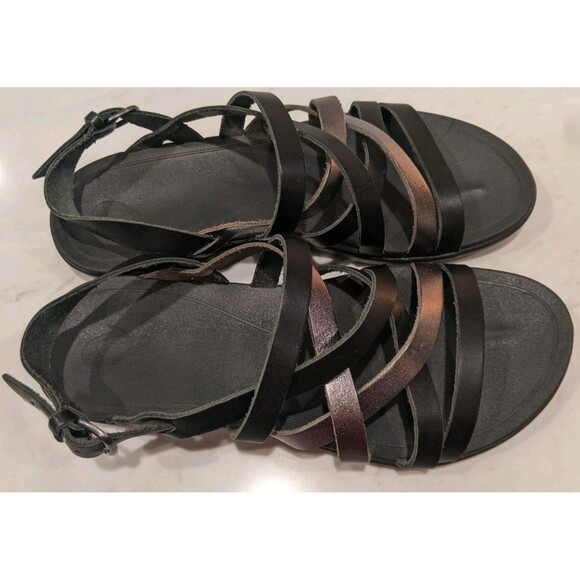 Women's OluKai Awe 'Awe Full Grain Leather Straps Hawaiian Sandals Size 8 - Picture 13 of 14